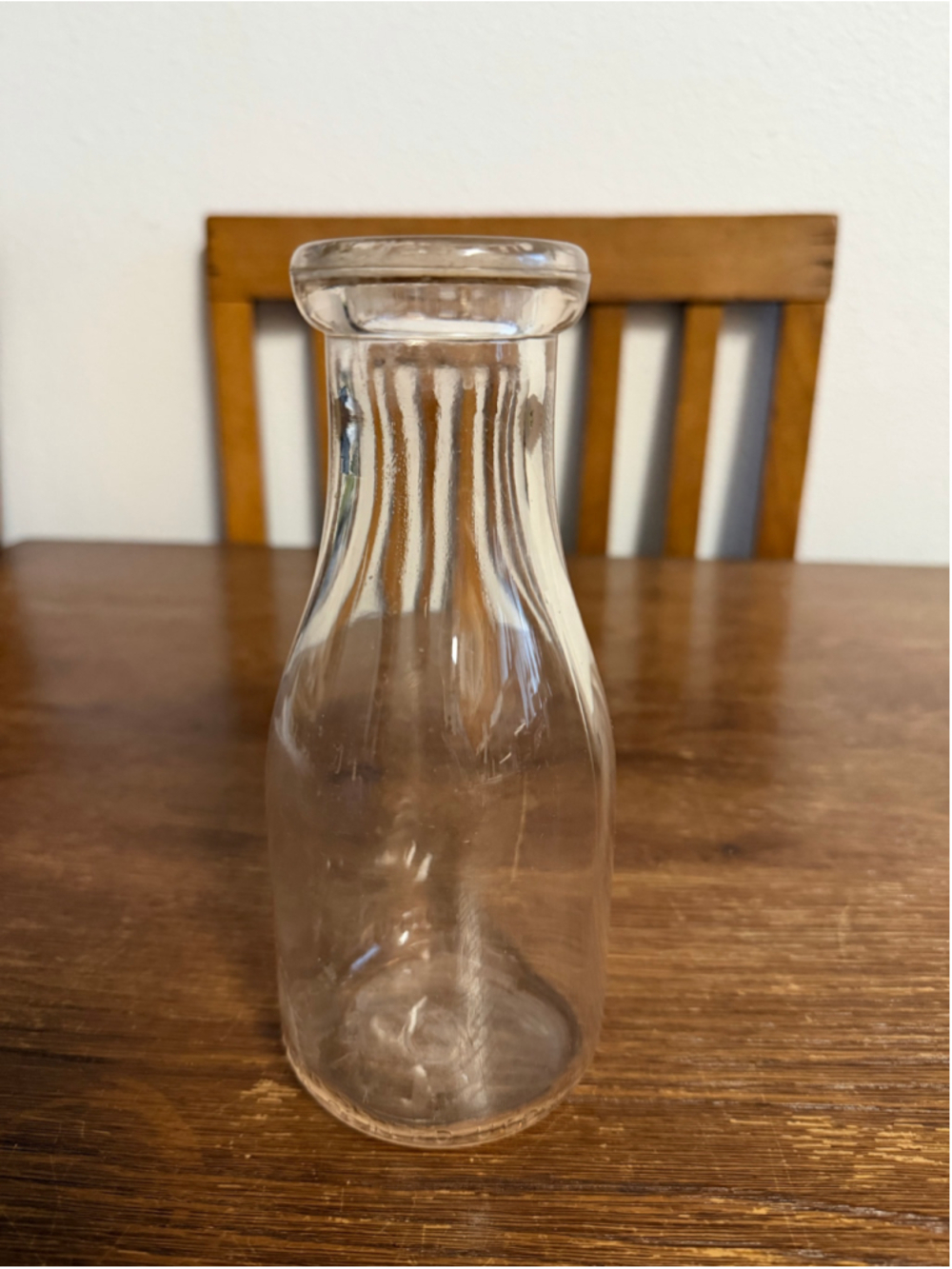 Vintage Clear Glass Embossed Jar REG US PAT OFF Farmhouse Storage Container